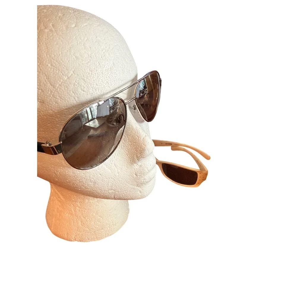 Pano Eyewear ES2005 Aviator Sunglasses Gunmetal Metal Frame Matte Black Temples